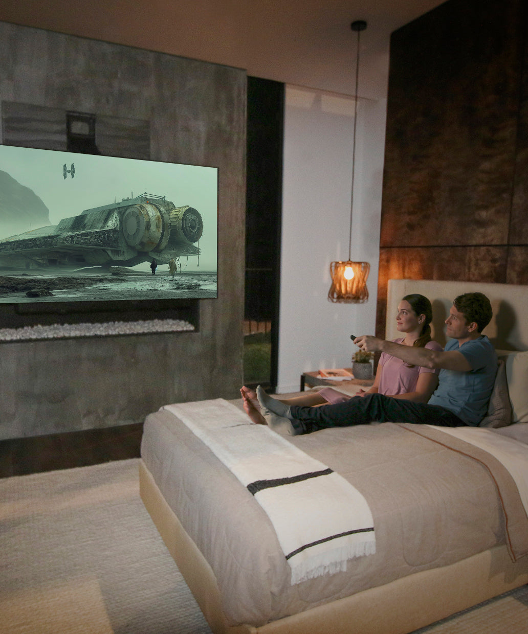 MM815 Motorized Drop Down & Swivel TV Mount