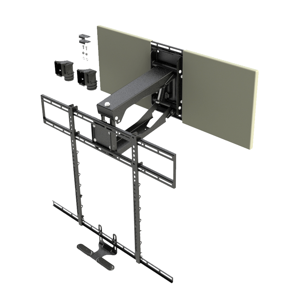 MM700 Pro Above Fireplace Pull Down TV Mount Side View